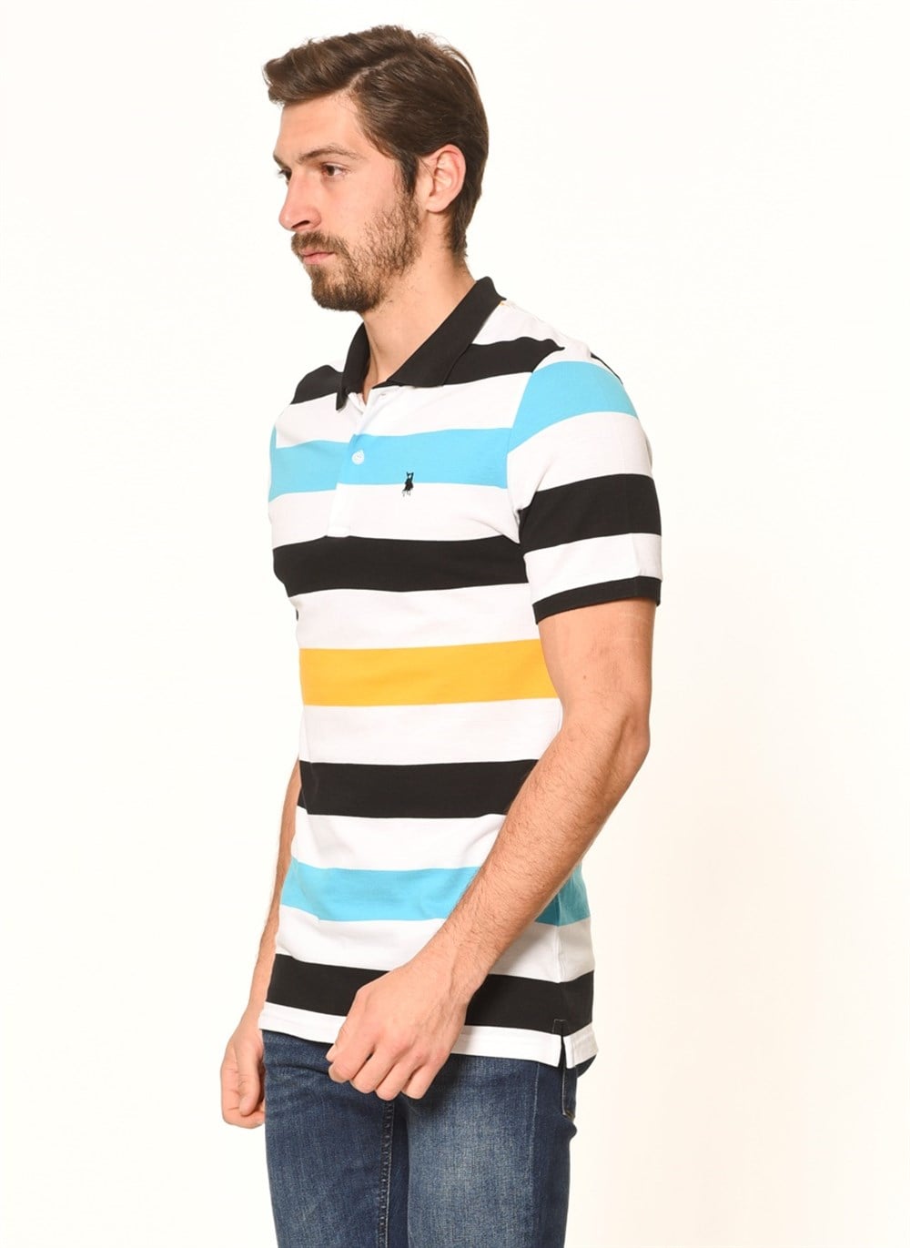 T8543 DEWBERRY T-SHIRT-TURKUAZ