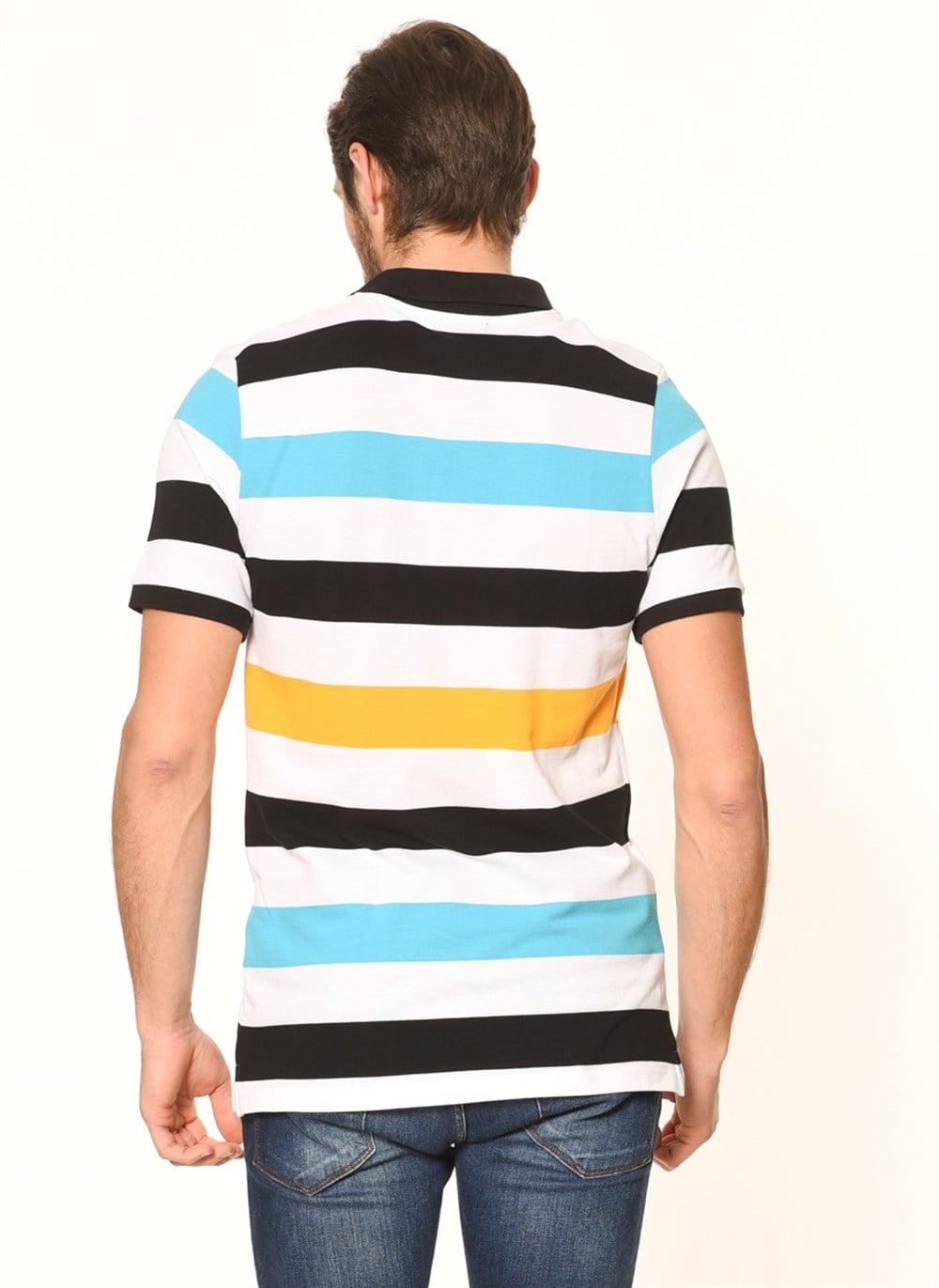 T8543 DEWBERRY T-SHIRT-TURKUAZ