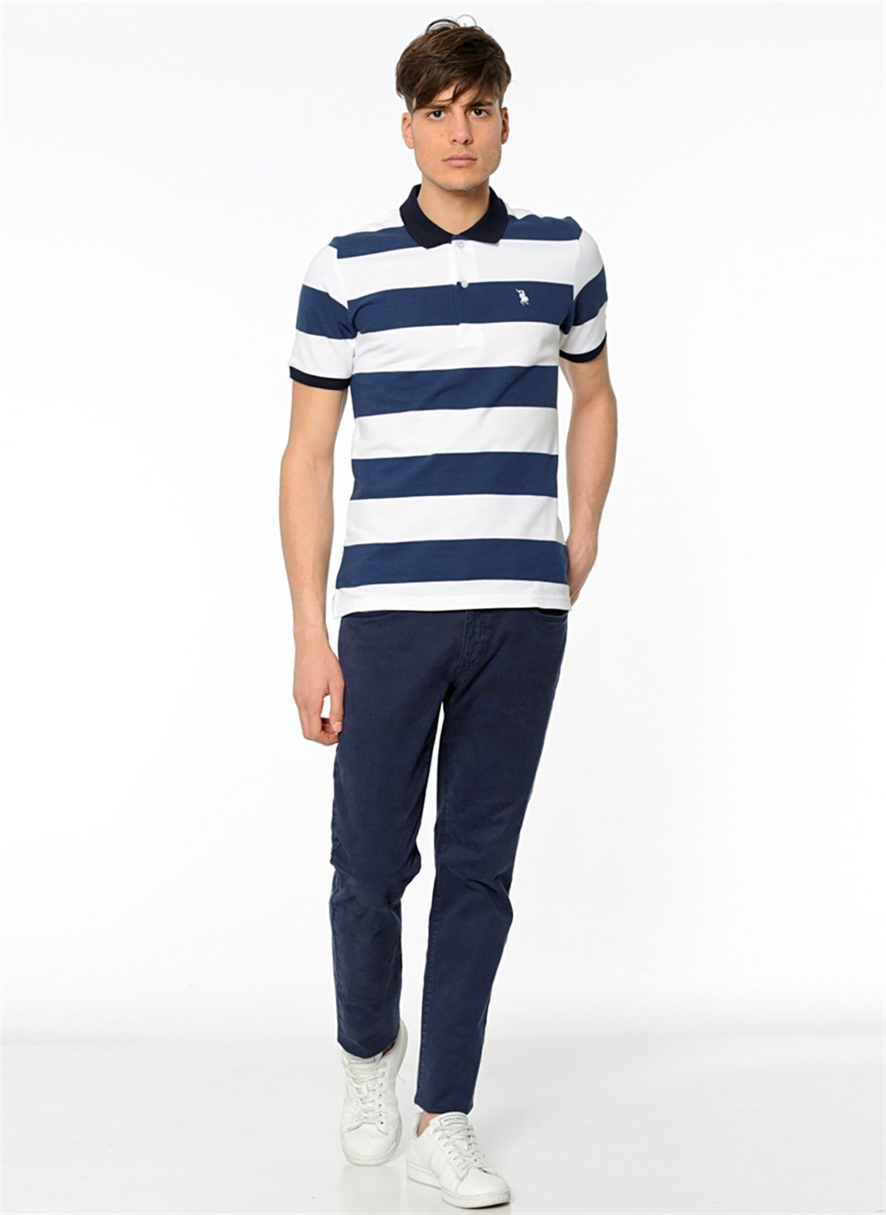 T8544 DEWBERRY T-SHIRT-LACİVERT