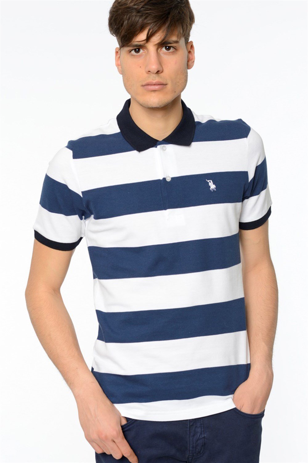 T8544 DEWBERRY T-SHIRT-LACİVERT