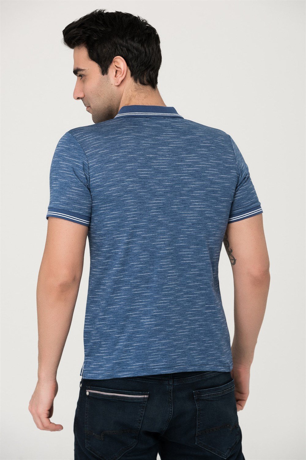 T8549 DEWBERRY T-SHIRT-LACİVERT