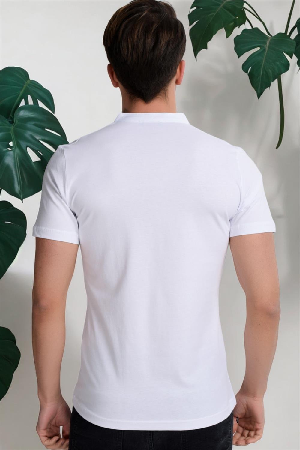 T8560 DEWBERRY T-SHIRT-AÇIK BEYAZ