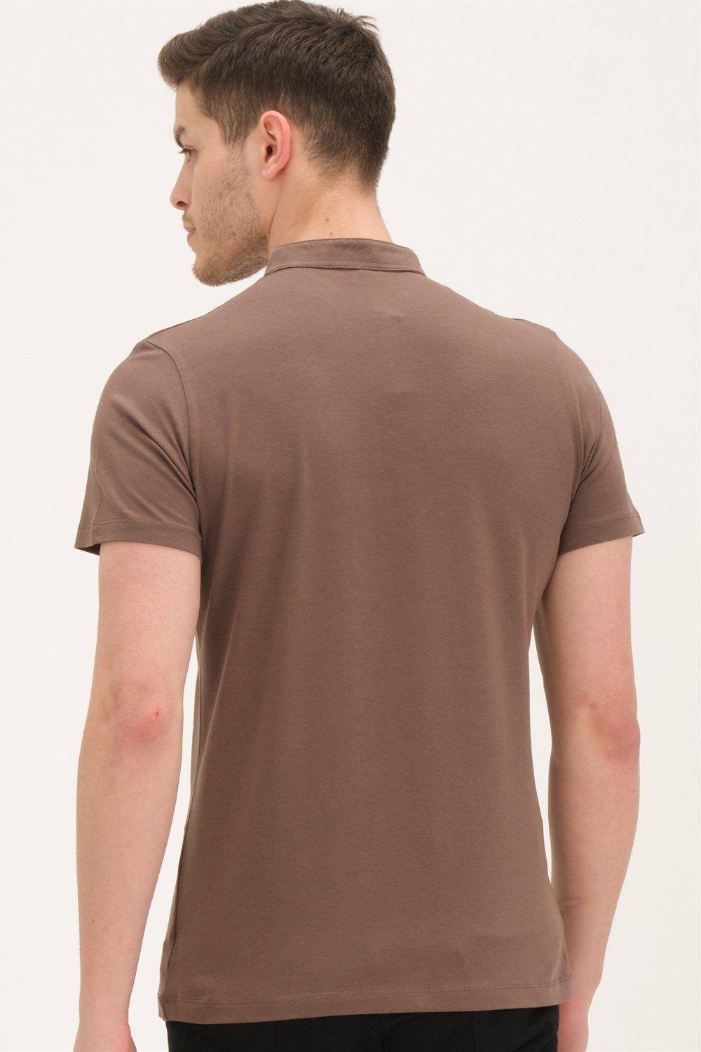 T8560 DEWBERRY T-SHIRT-AÇIK KAHVE