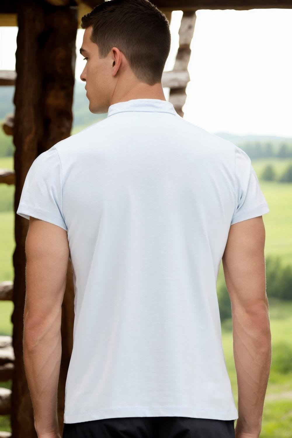 T8560 DEWBERRY T-SHIRT-AÇIK MAVİ-3