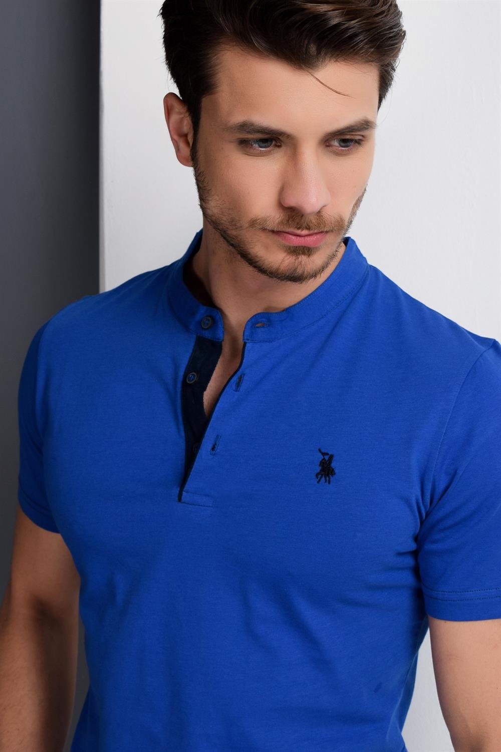 T8560 DEWBERRY T-SHIRT-AÇIK SAX