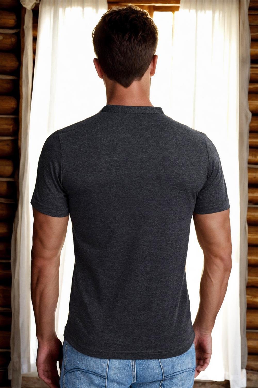 T8560 DEWBERRY T-SHIRT-ANTRASİT-1