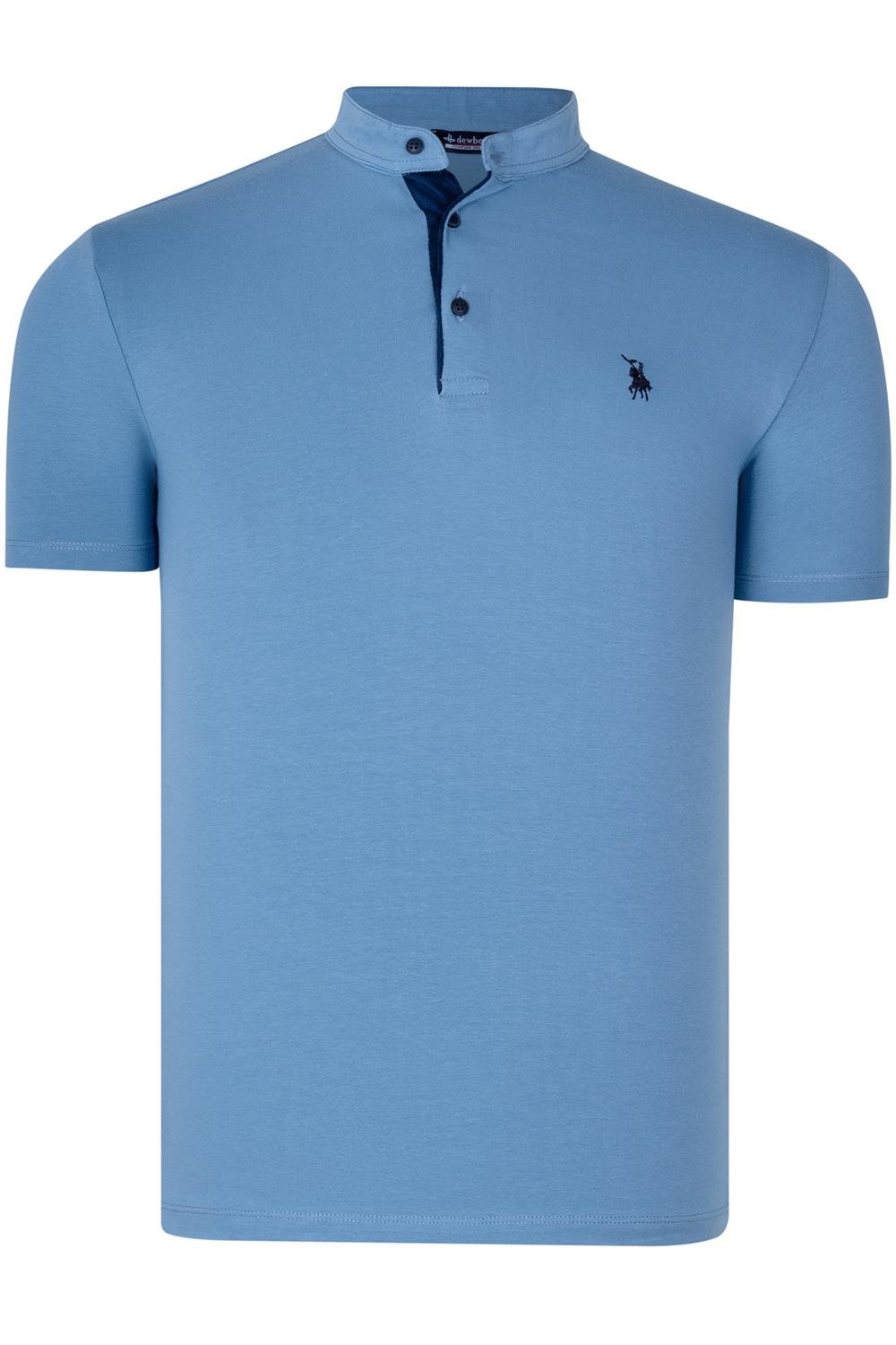T8560 DEWBERRY T-SHIRT-DÜZ İNDİGO