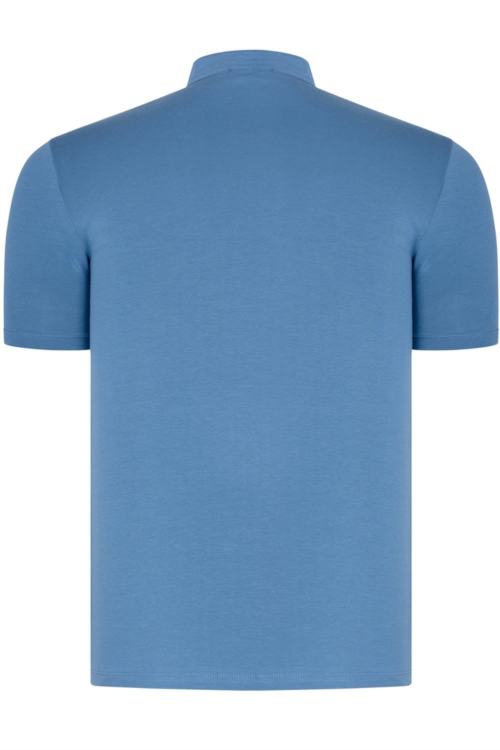 T8560 DEWBERRY T-SHIRT-DÜZ İNDİGO