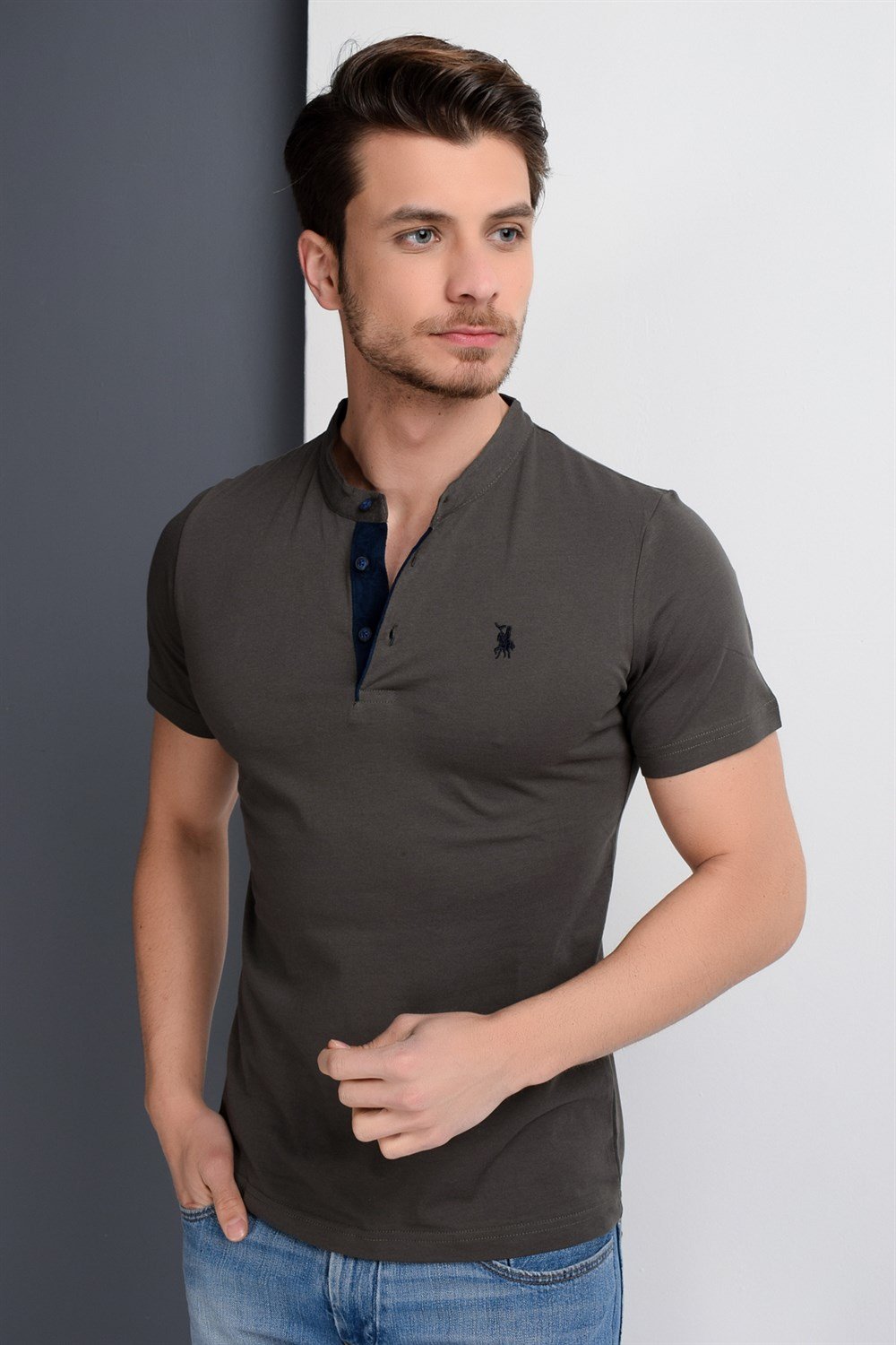 T8560 DEWBERRY T-SHIRT-HAKİ