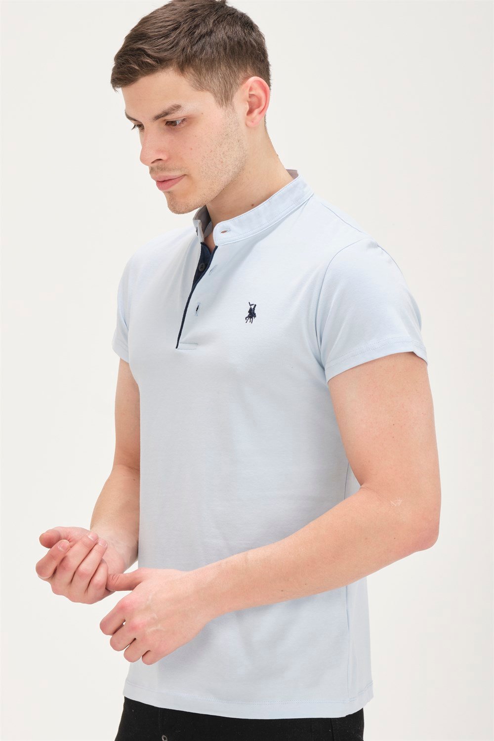 T8560 DEWBERRY T-SHIRT-MAVİ