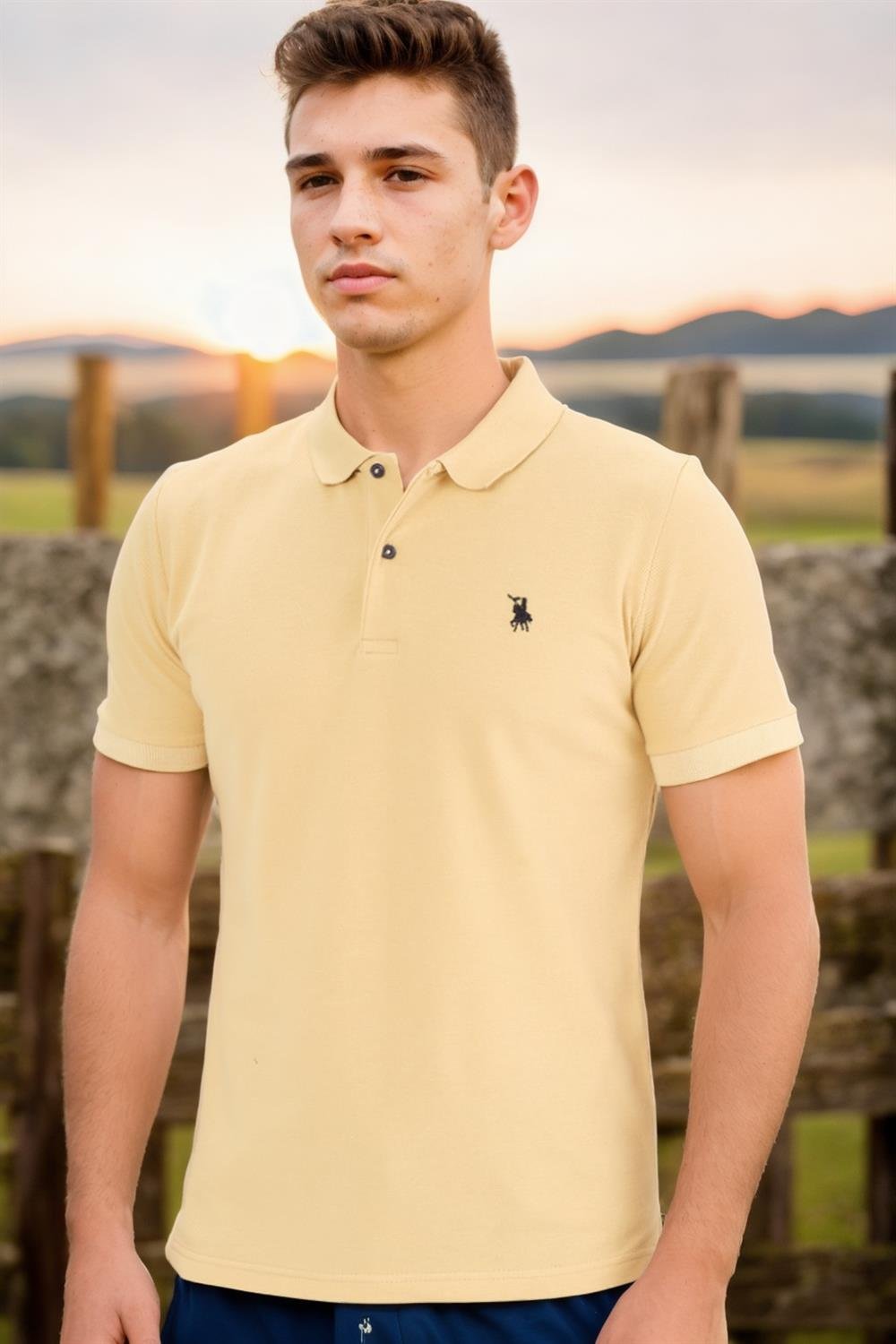 T8561 DEWBERRY ERKEK TSHIRT-AÇIK BEJ