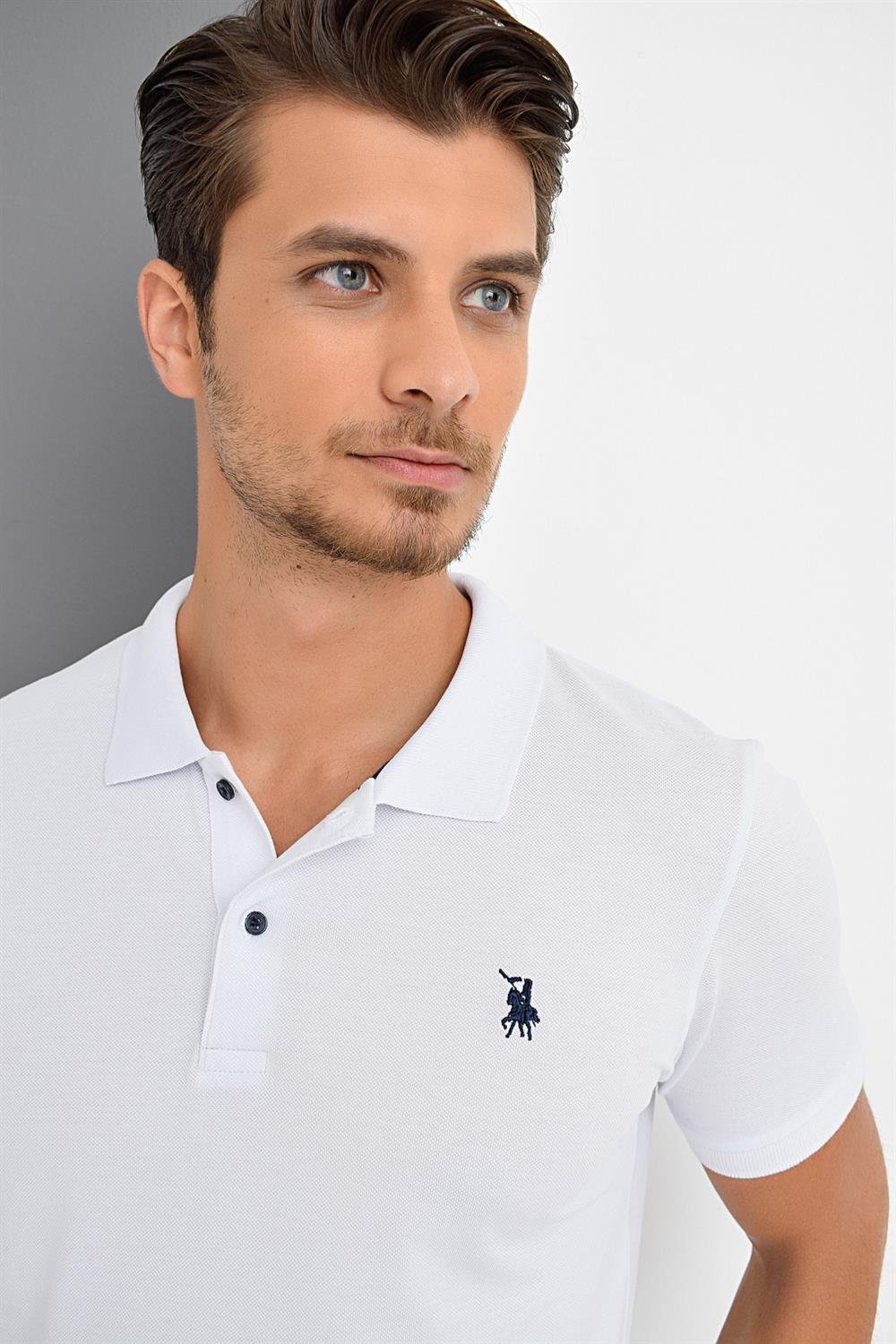 T8561 DEWBERRY ERKEK TSHIRT-BEYAZ 1