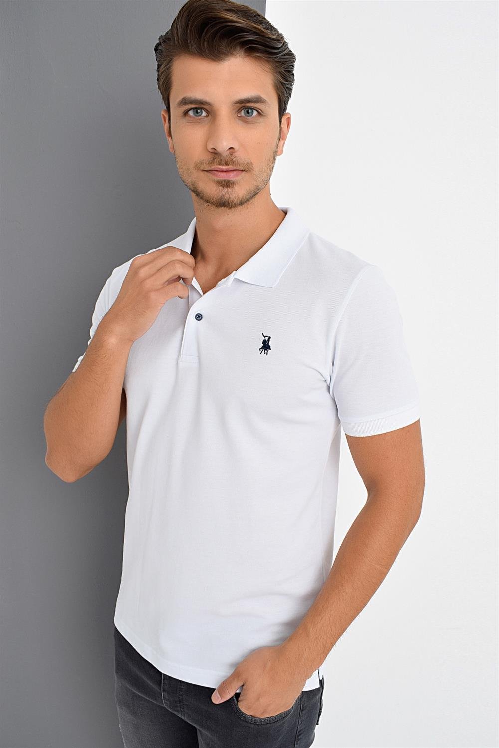 T8561 DEWBERRY ERKEK TSHIRT-BEYAZ 1