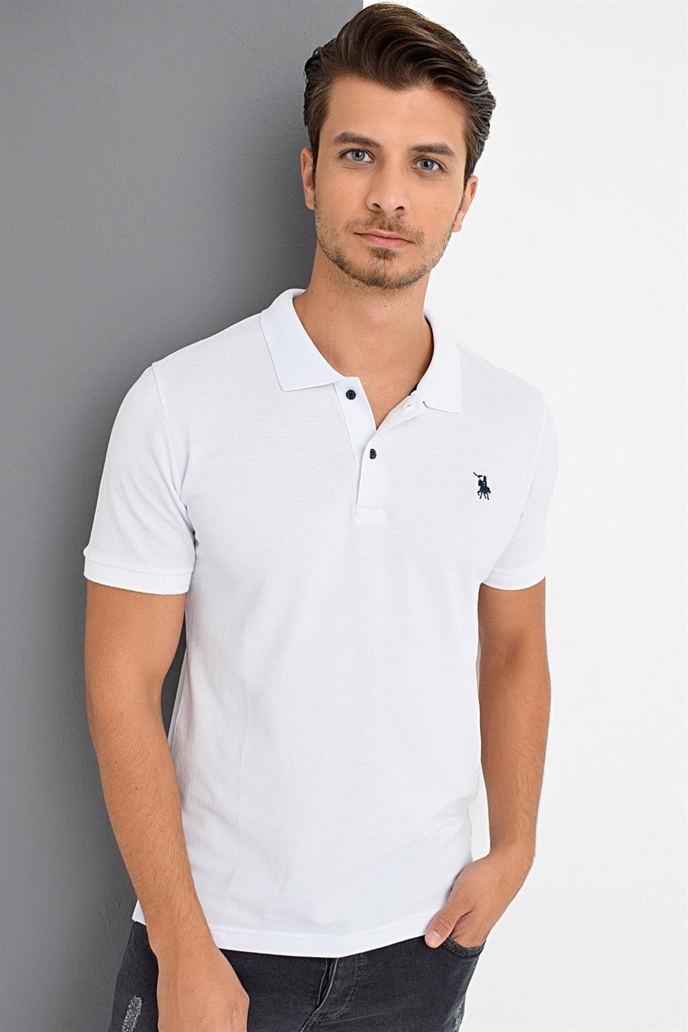 T8561 DEWBERRY ERKEK TSHIRT-BEYAZ 1