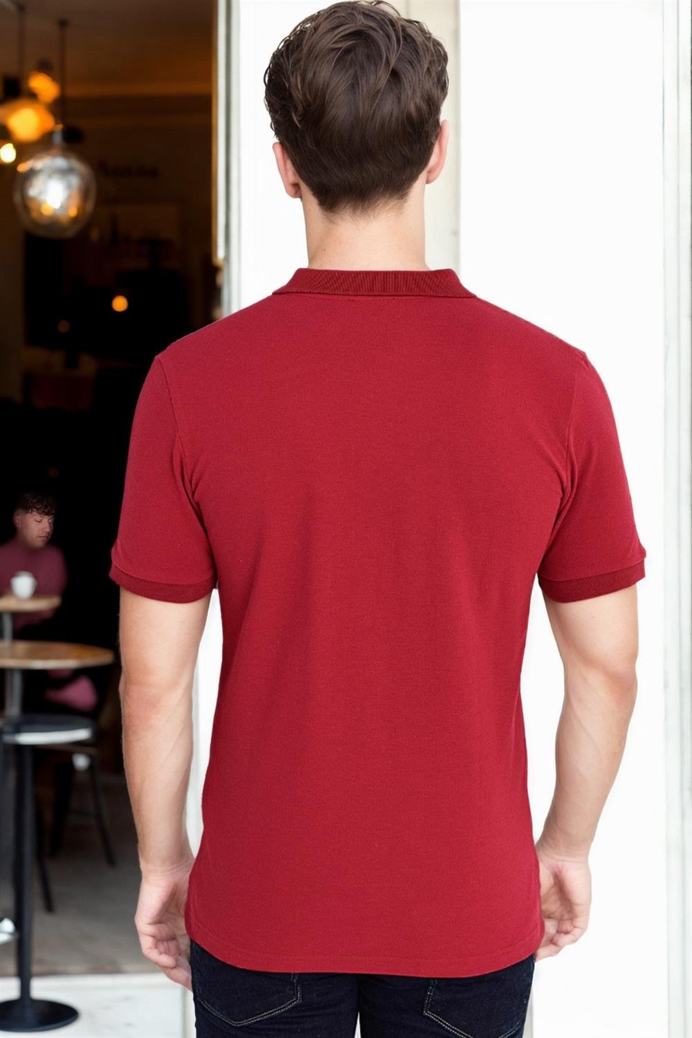 T8561 DEWBERRY ERKEK TSHIRT-KOYU BORDO