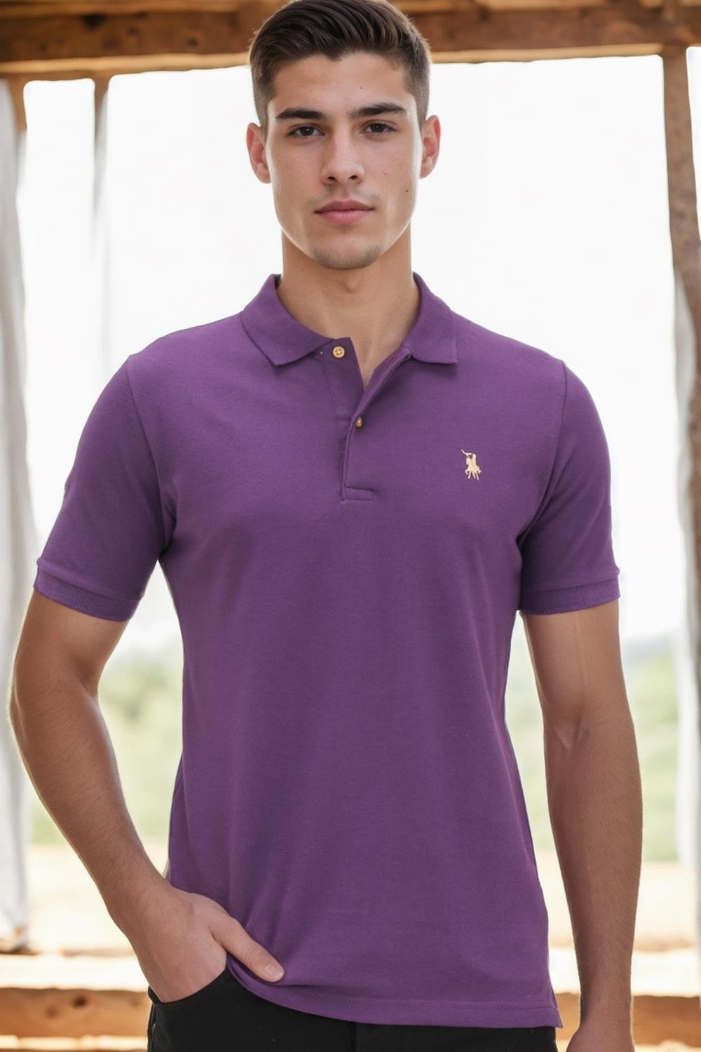 T8561 DEWBERRY ERKEK TSHIRT-MOR-2