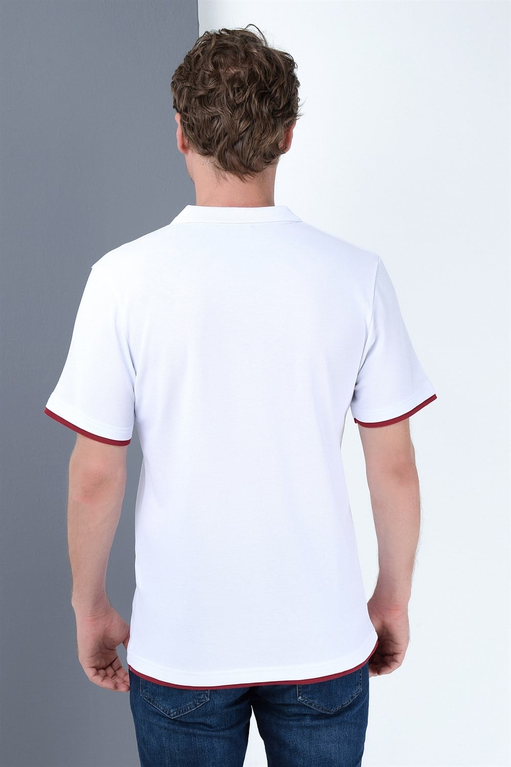 T8562 DEWBERRY ERKEK TSHIRT-BEYAZ