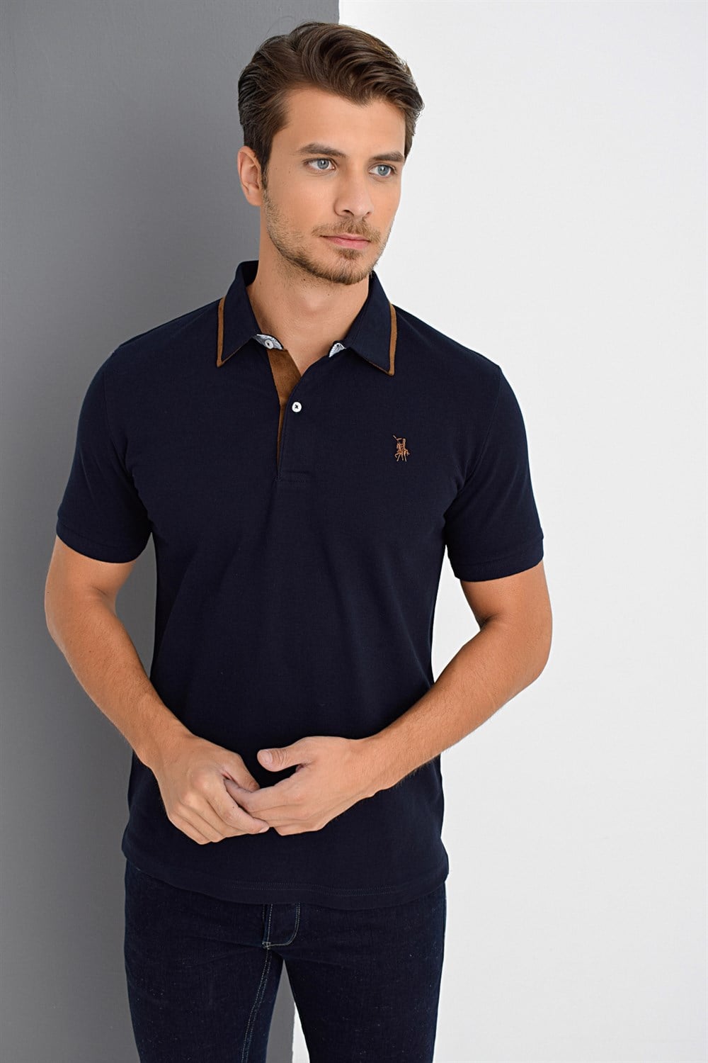 T8563 DEWBERRY ERKEK TSHIRT-LACİVERT