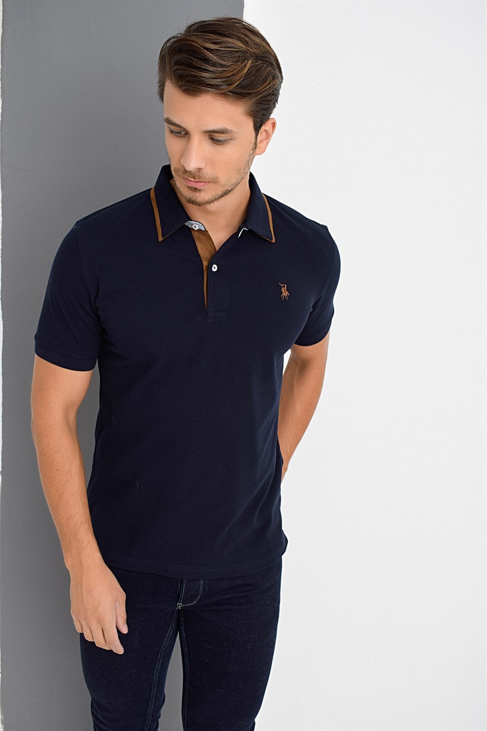 T8563 DEWBERRY ERKEK TSHIRT-LACİVERT