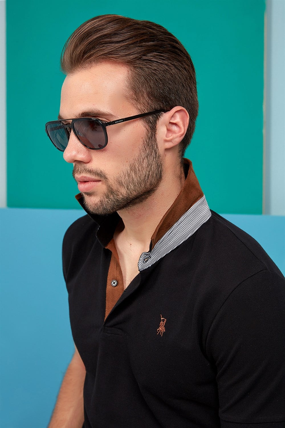 T8563 DEWBERRY ERKEK TSHIRT-SİYAH
