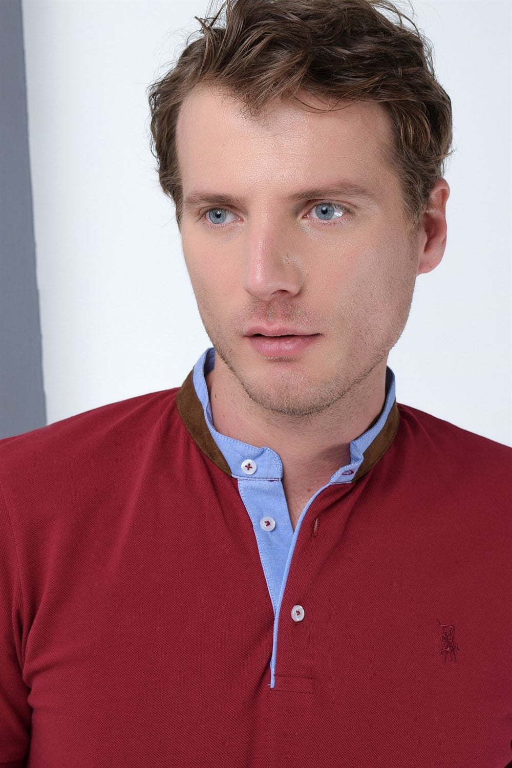 T8564 DEWBERRY ERKEK T-SHIRT-BORDO