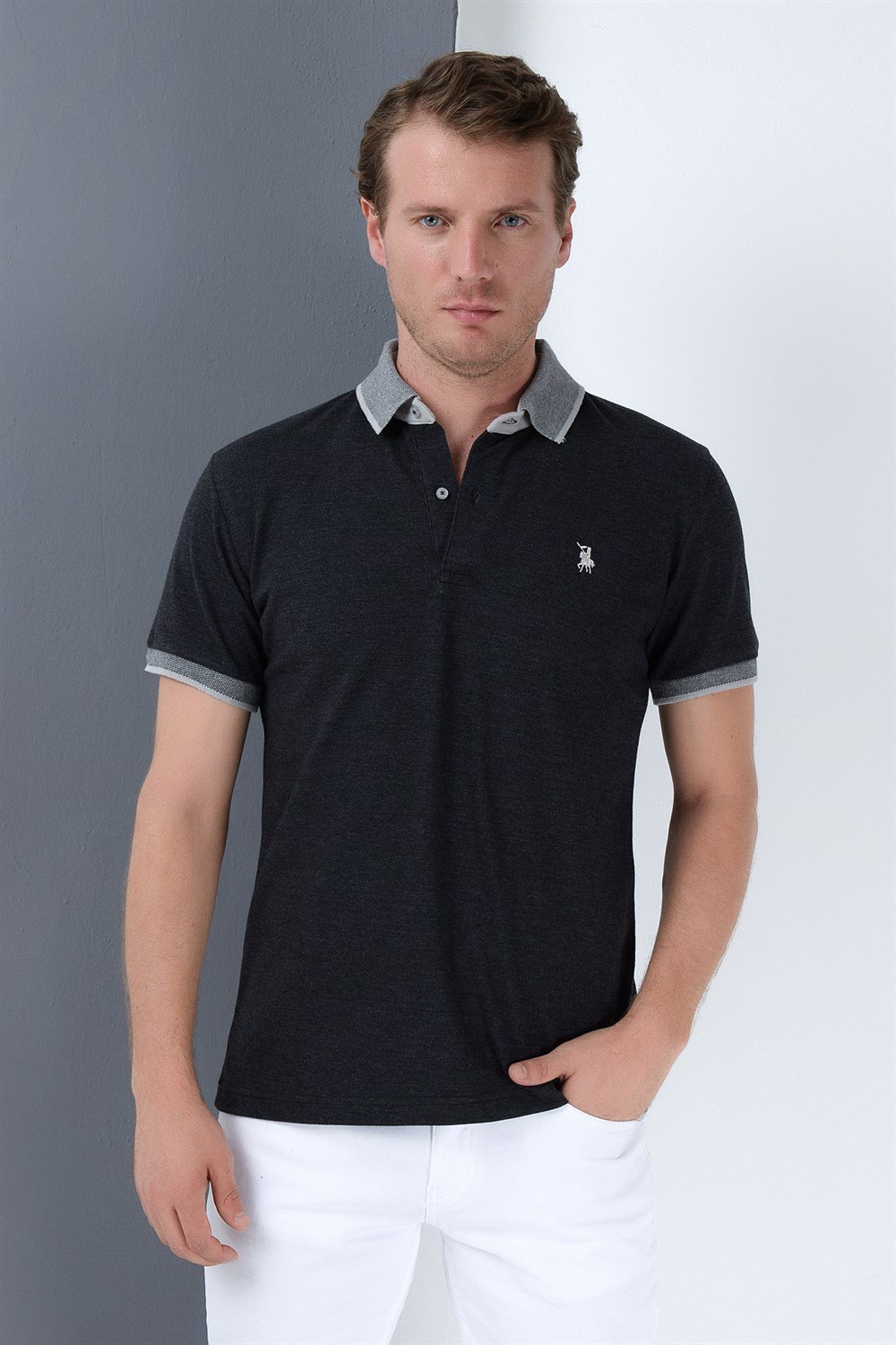 T8566 DEWBERRY ERKEK T-SHIRT-ANTRASİT