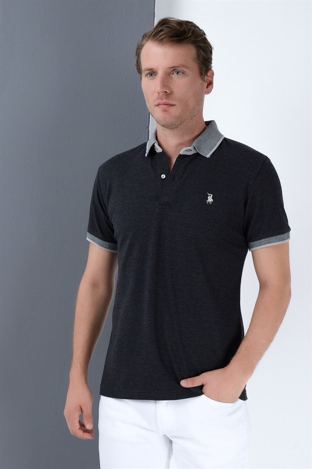 T8566 DEWBERRY ERKEK T-SHIRT-ANTRASİT