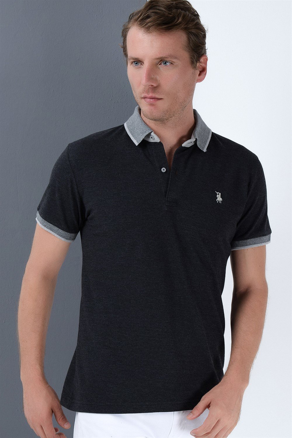 T8566 DEWBERRY ERKEK T-SHIRT-ANTRASİT