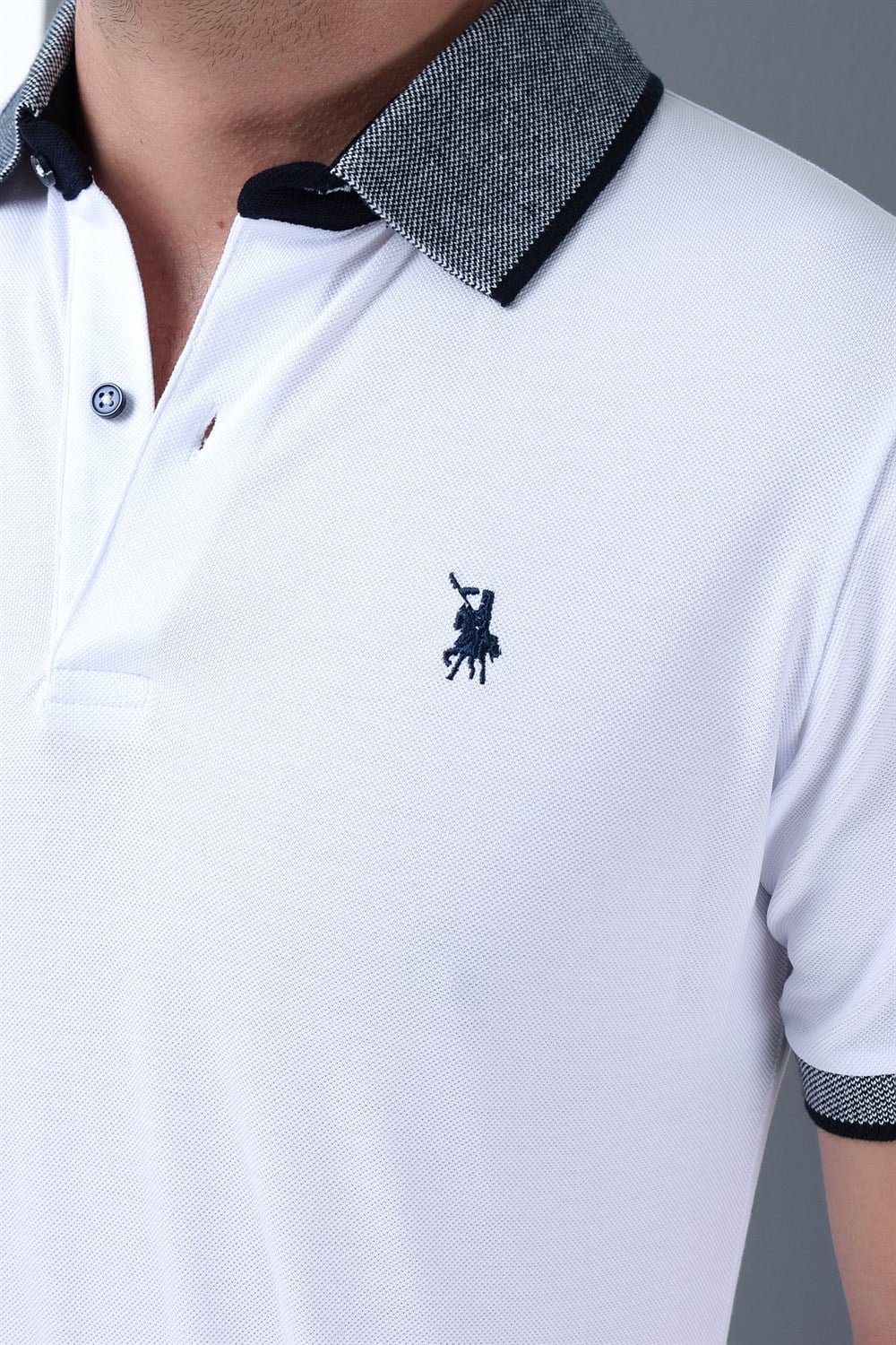 T8566 DEWBERRY ERKEK T-SHIRT-BEYAZ