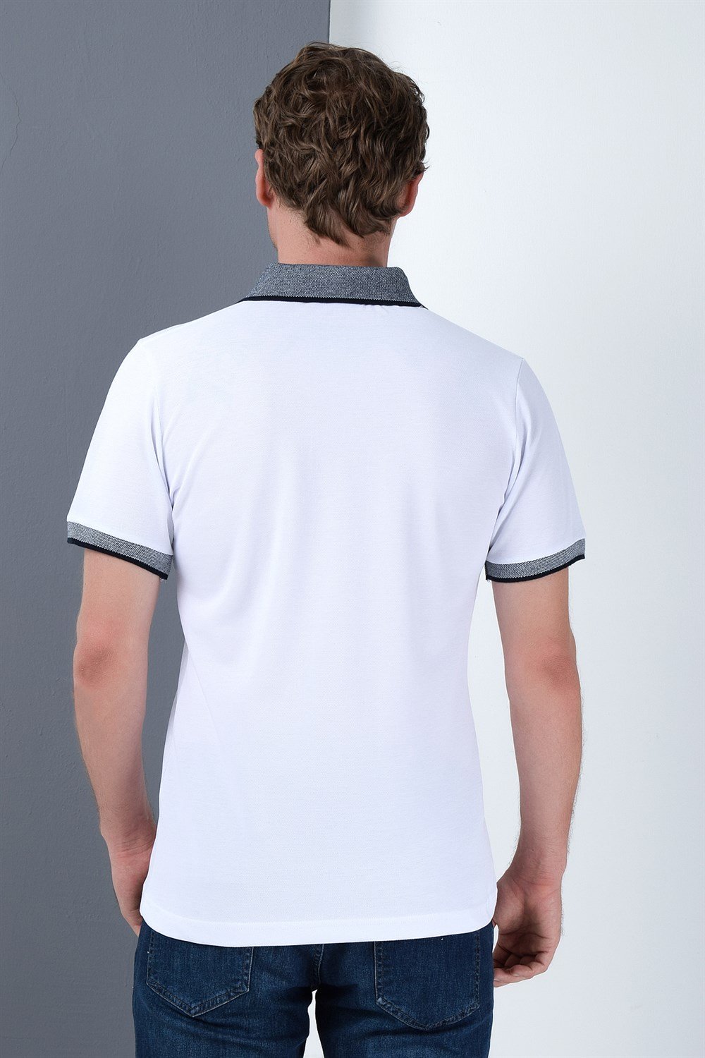 T8566 DEWBERRY ERKEK T-SHIRT-BEYAZ