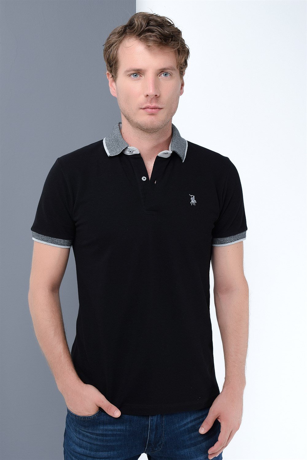T8566 DEWBERRY ERKEK T-SHIRT-SİYAH