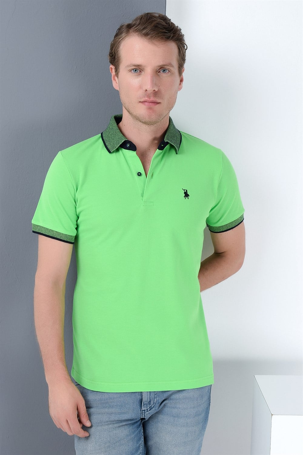 T8566 DEWBERRY ERKEK T-SHIRT-YEŞİL