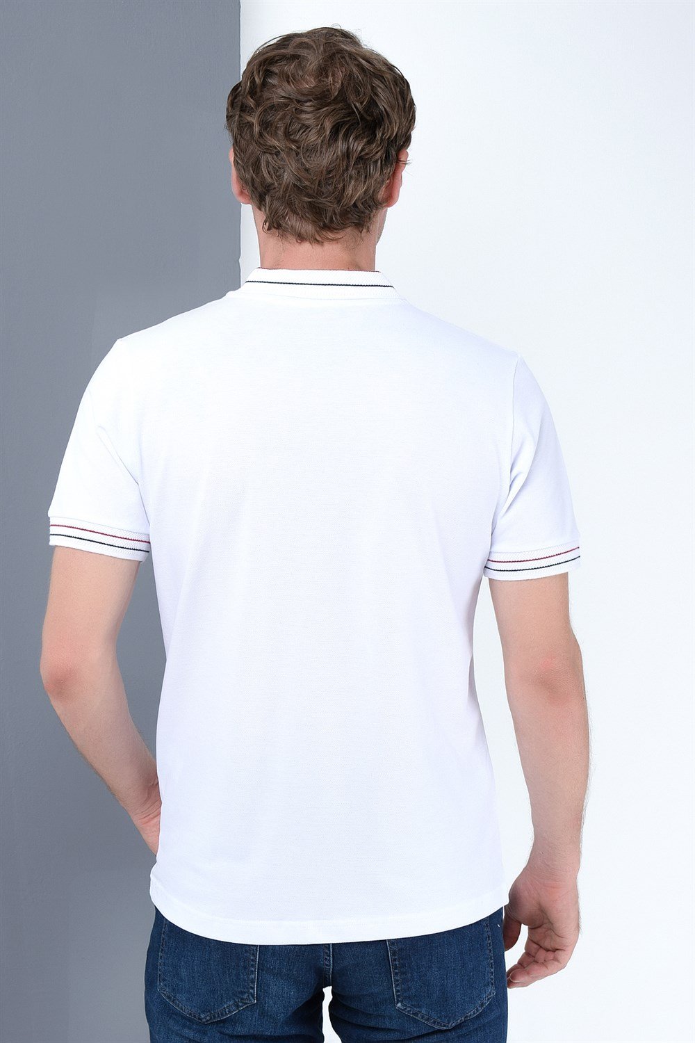 T8567 DEWBERRY ERKEK T-SHIRT-BEYAZ