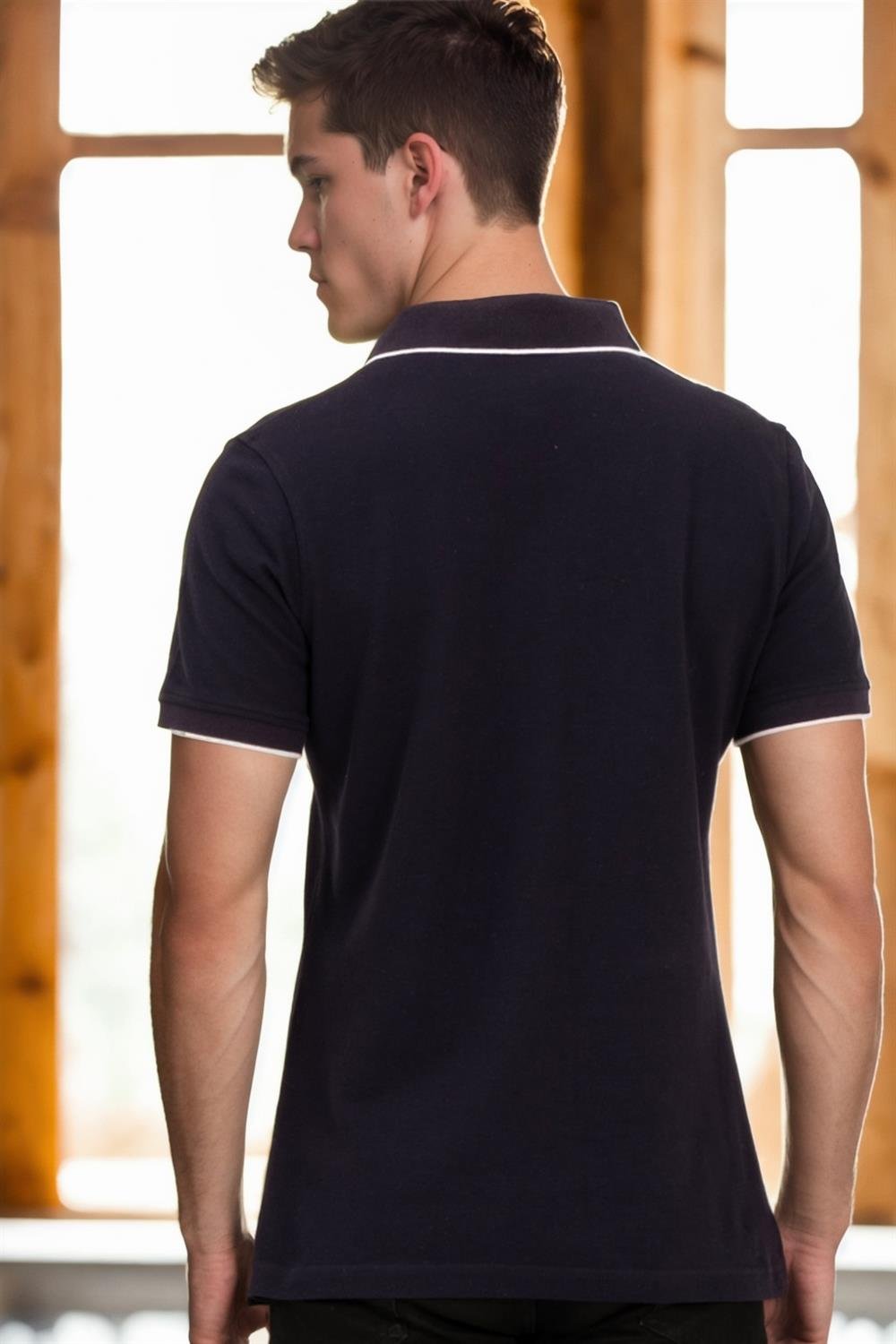 T8579 DEWBERRY ERKEK T-SHIRT-LACİVERT-2