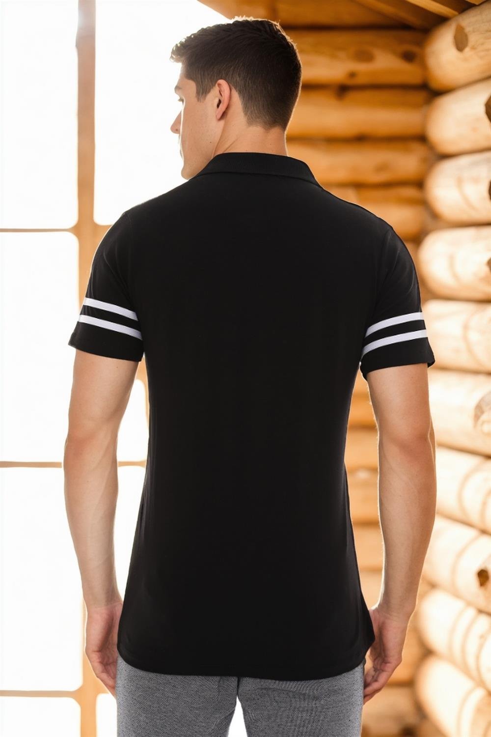 T8585 DEWBERRY ERKEK T-SHIRT-SİYAH-BEYAZ-2