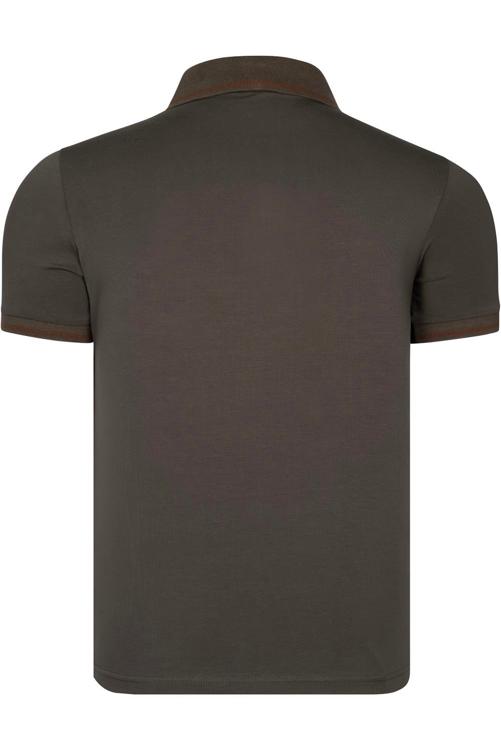 T8586 DEWBERRY ERKEK POLO YAKA T-SHIRT-DÜZ HAKİ