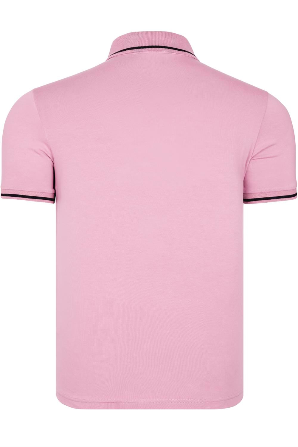 T8586 DEWBERRY ERKEK POLO YAKA T-SHIRT-PEMBE