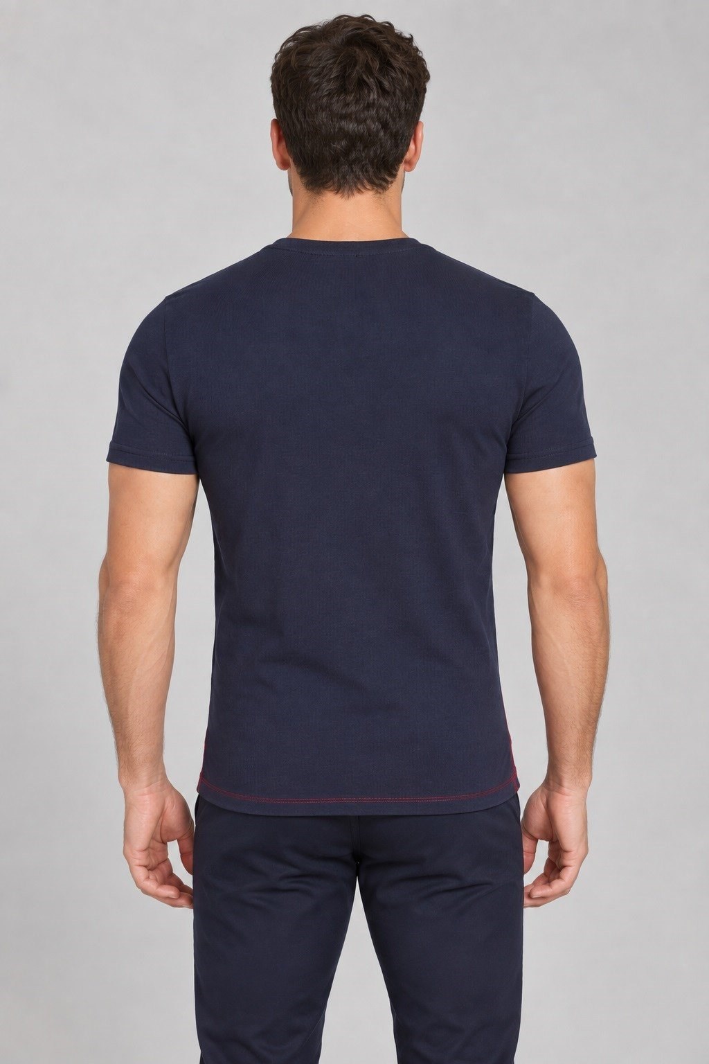 T8590 DEWBERRY ERKEK T-SHIRT-LACİVERT-1