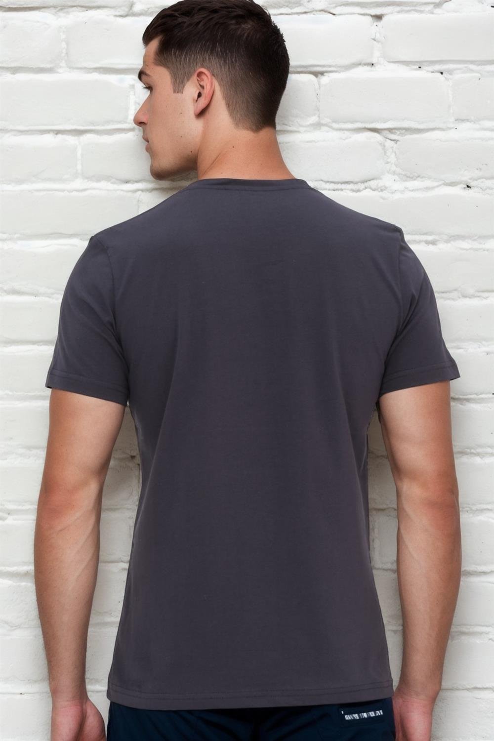 T8592 DEWBERRY ERKEK T-SHIRT-KOYU LACİVERT