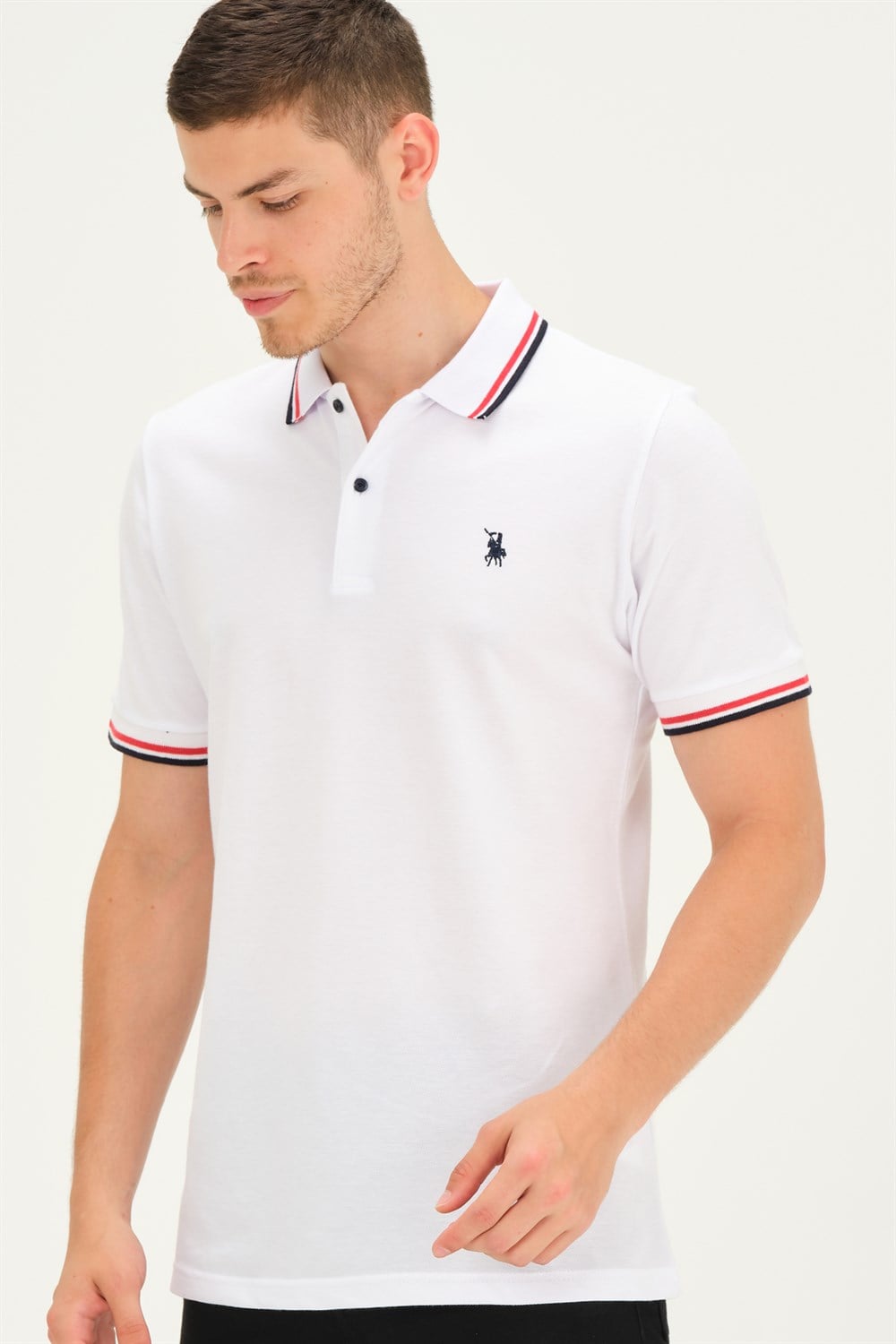 T8594 DEWBERRY  ERKEK T-SHIRT-BEYAZ