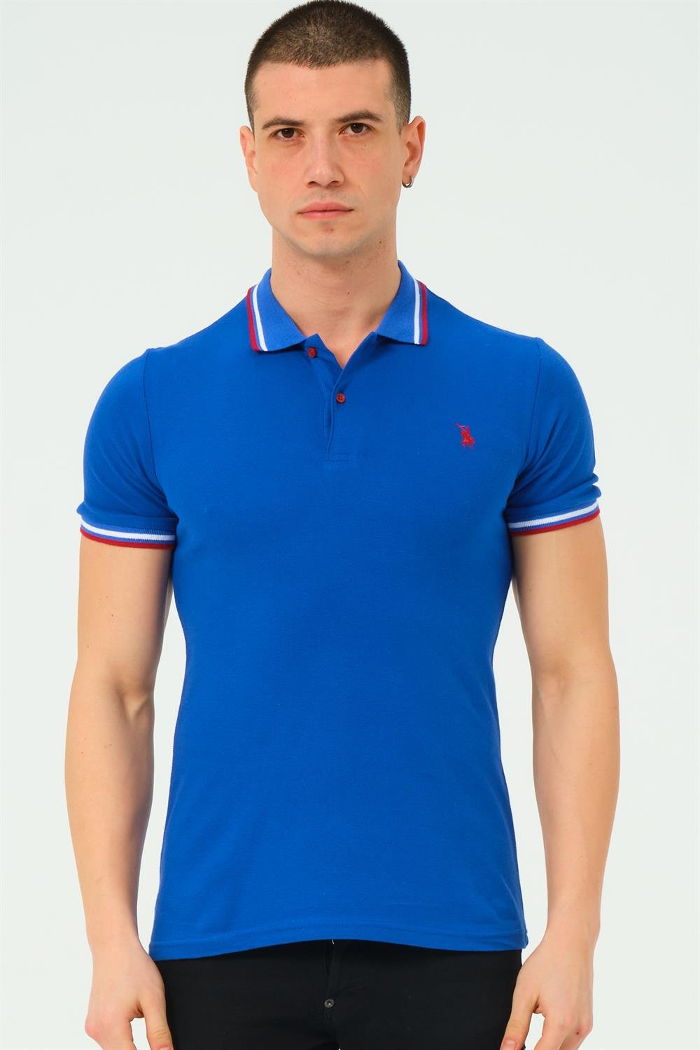 T8594 DEWBERRY ERKEK T-SHIRT-DÜZ SAKS
