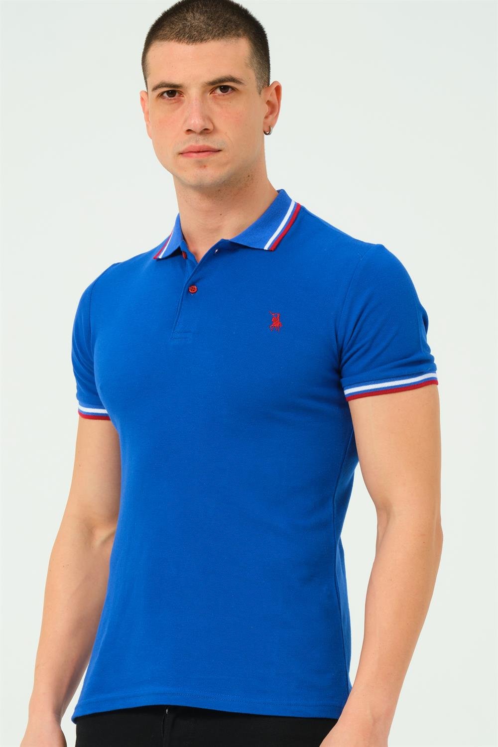 T8594 DEWBERRY ERKEK T-SHIRT-DÜZ SAKS