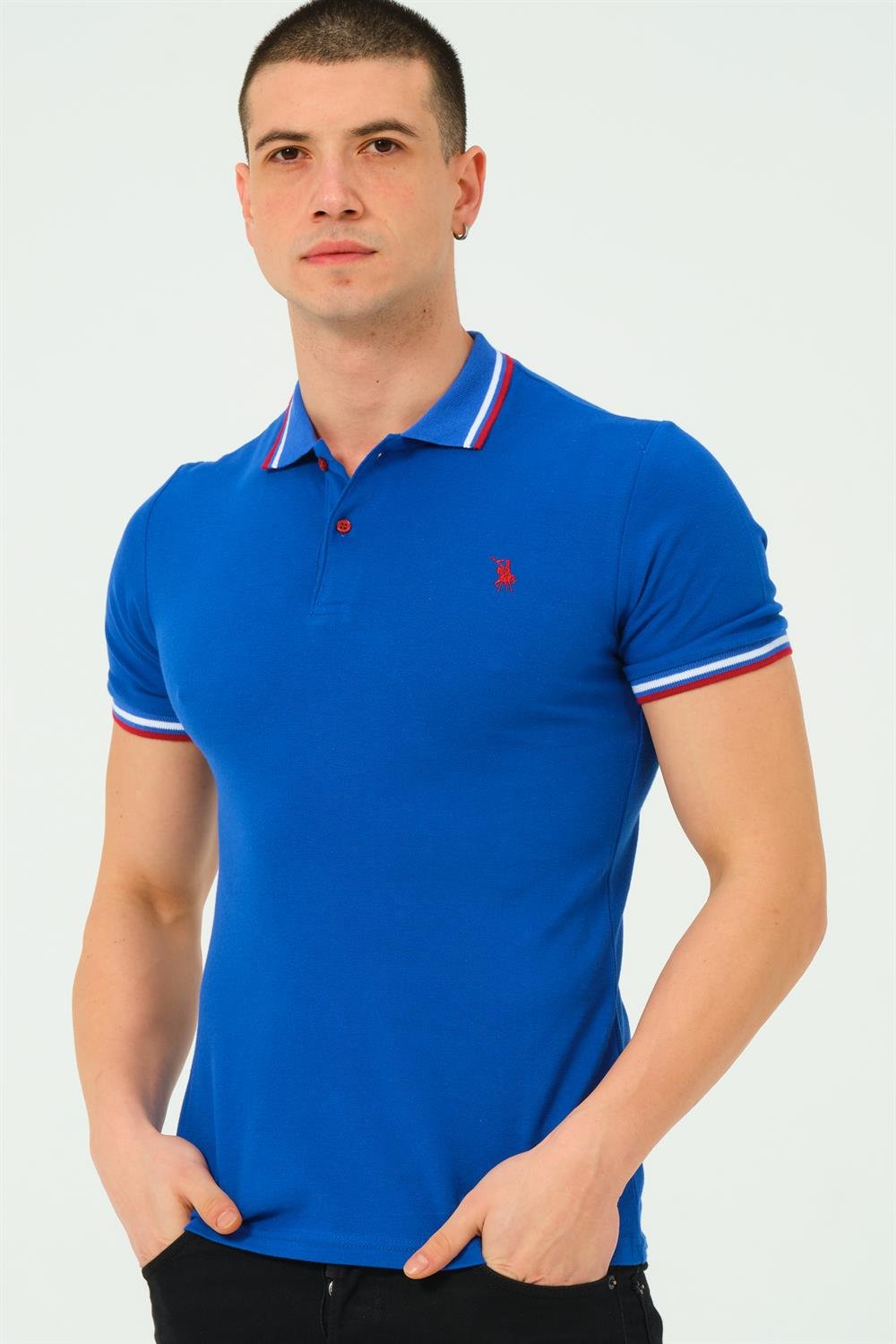 T8594 DEWBERRY ERKEK T-SHIRT-DÜZ SAKS