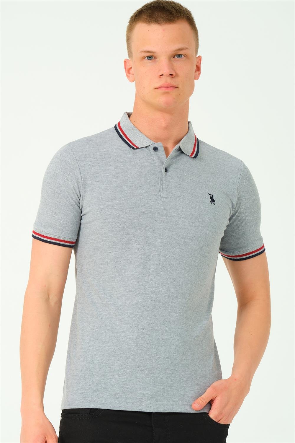 T8594 DEWBERRY ERKEK T-SHIRT-GRİ-2