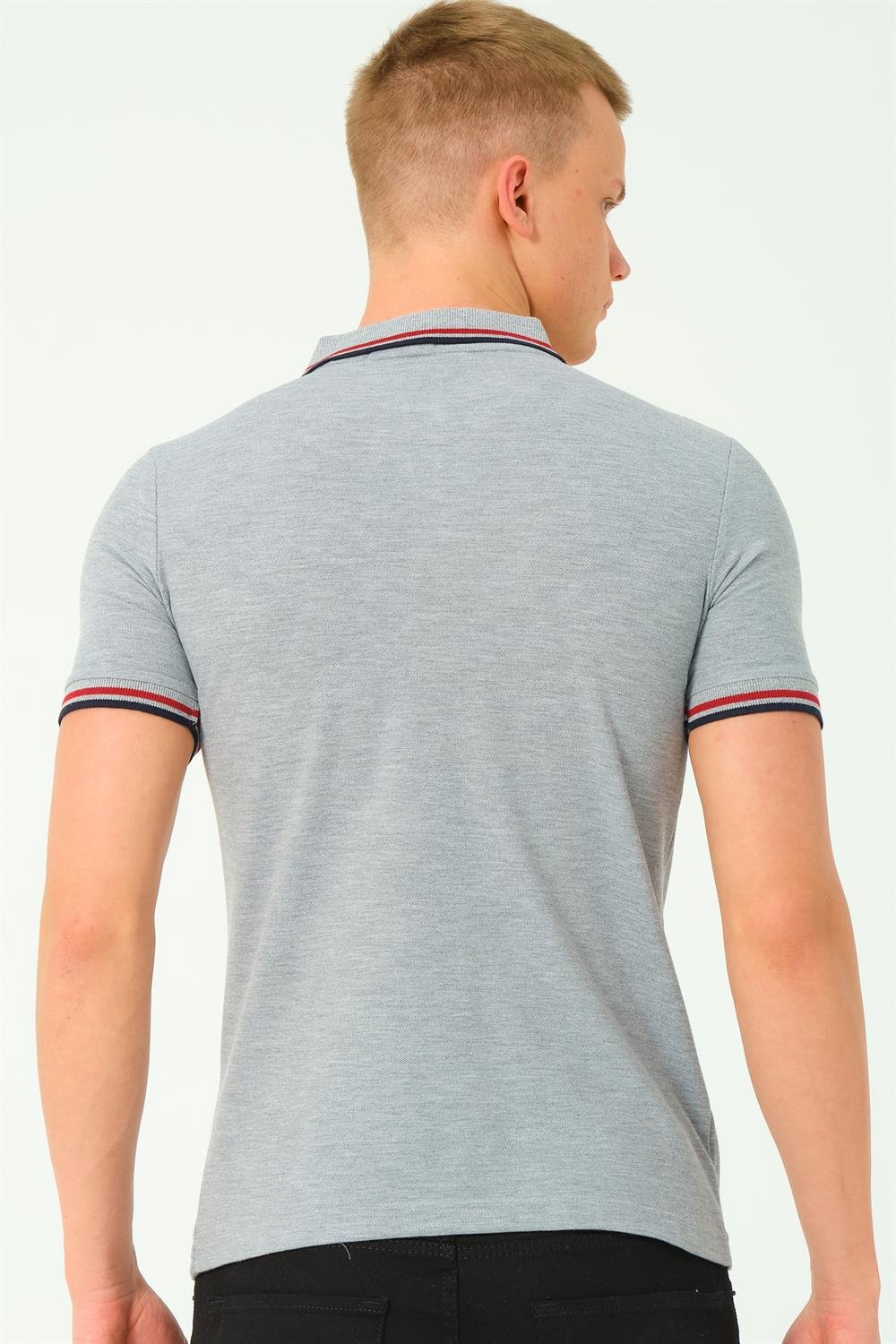 T8594 DEWBERRY ERKEK T-SHIRT-GRİ-2