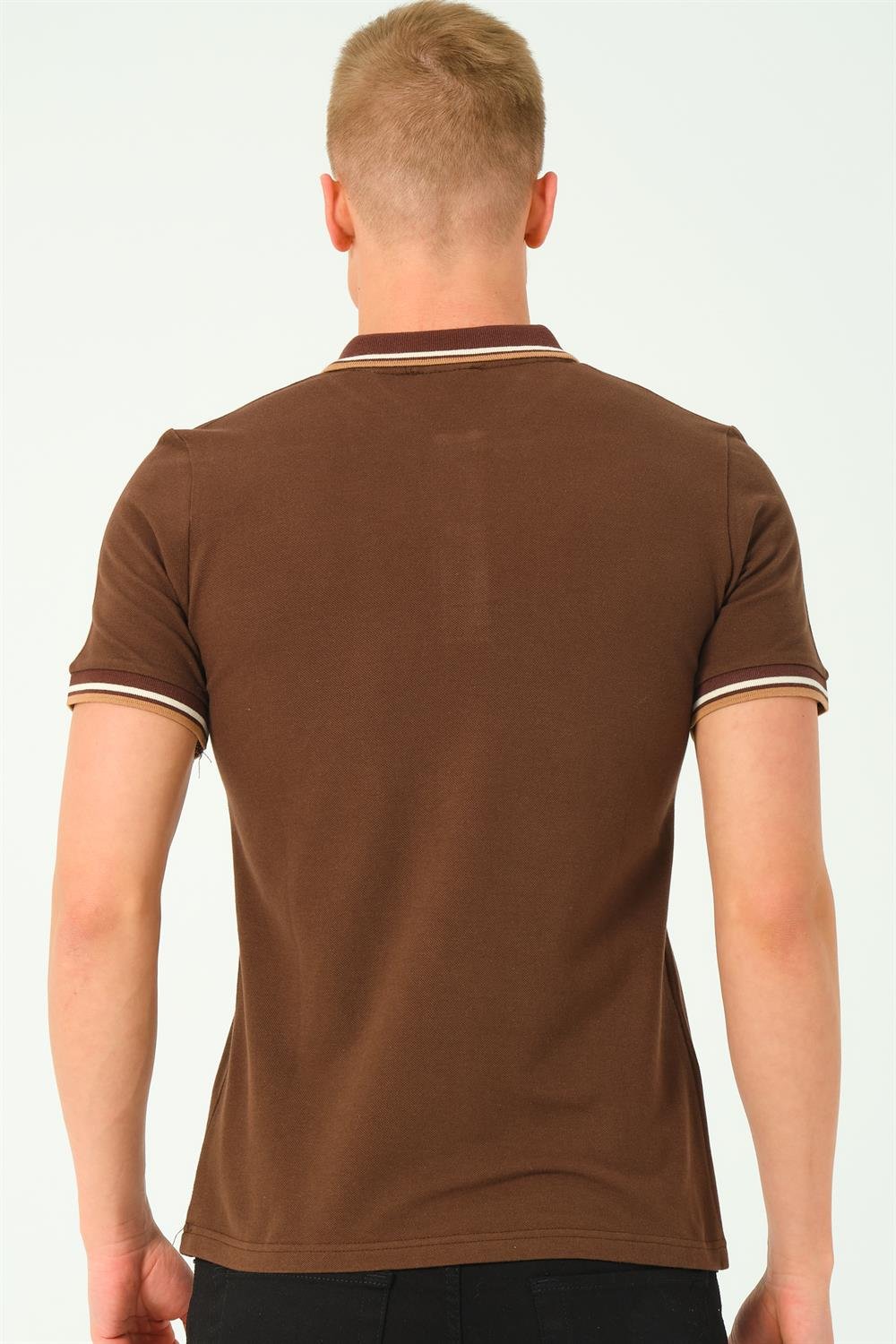 T8594 DEWBERRY ERKEK T-SHIRT-KAHVE-2