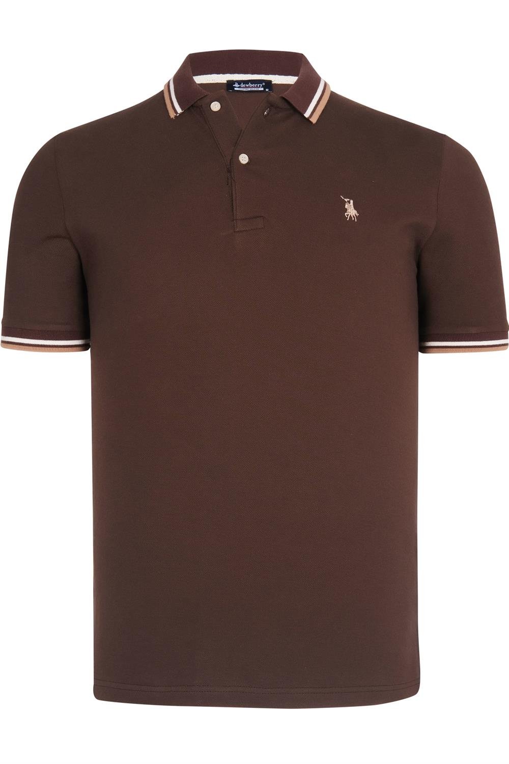 T8594 DEWBERRY ERKEK T-SHIRT-KAHVE