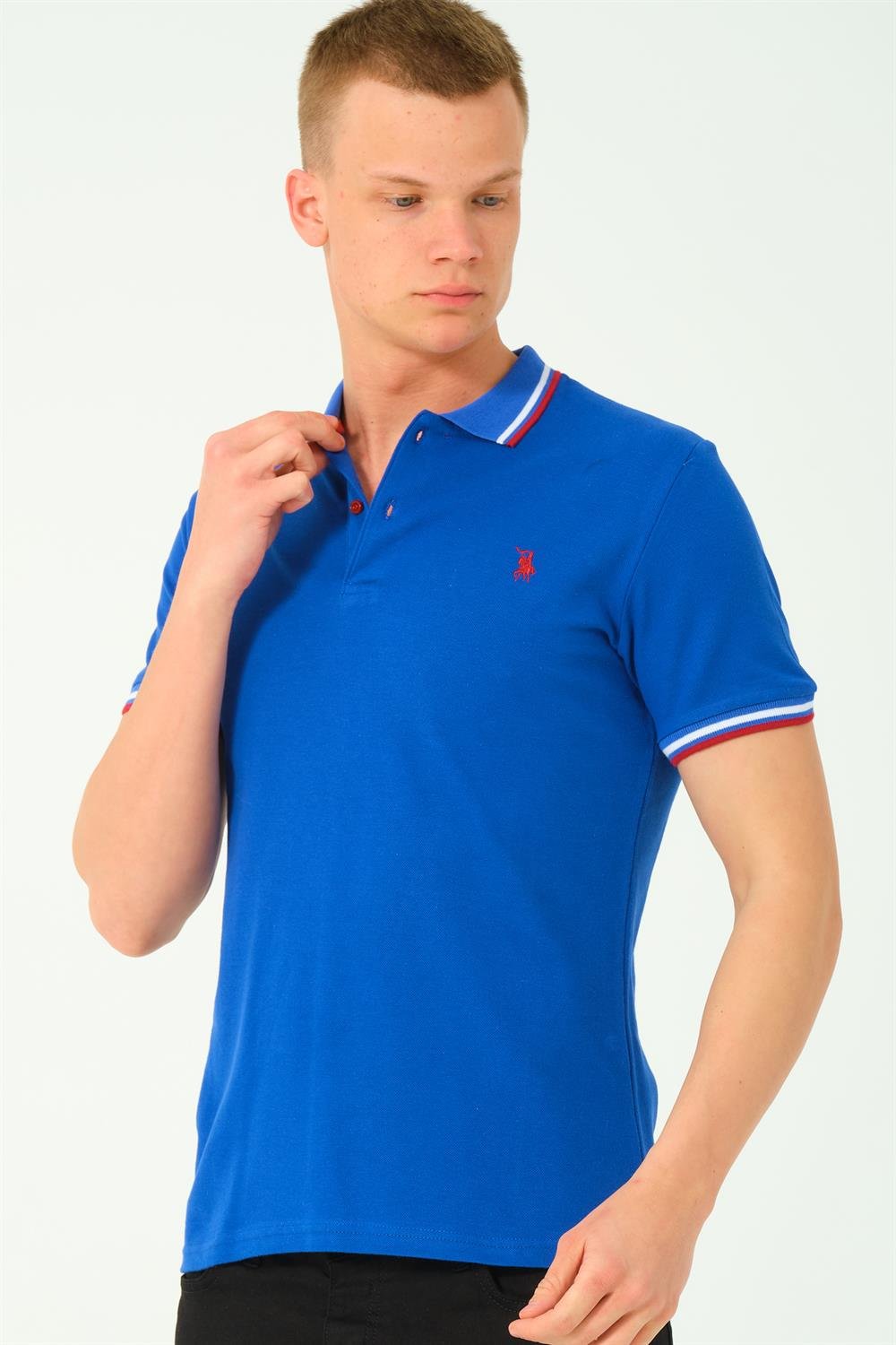 T8594 DEWBERRY ERKEK T-SHIRT-SAX-2