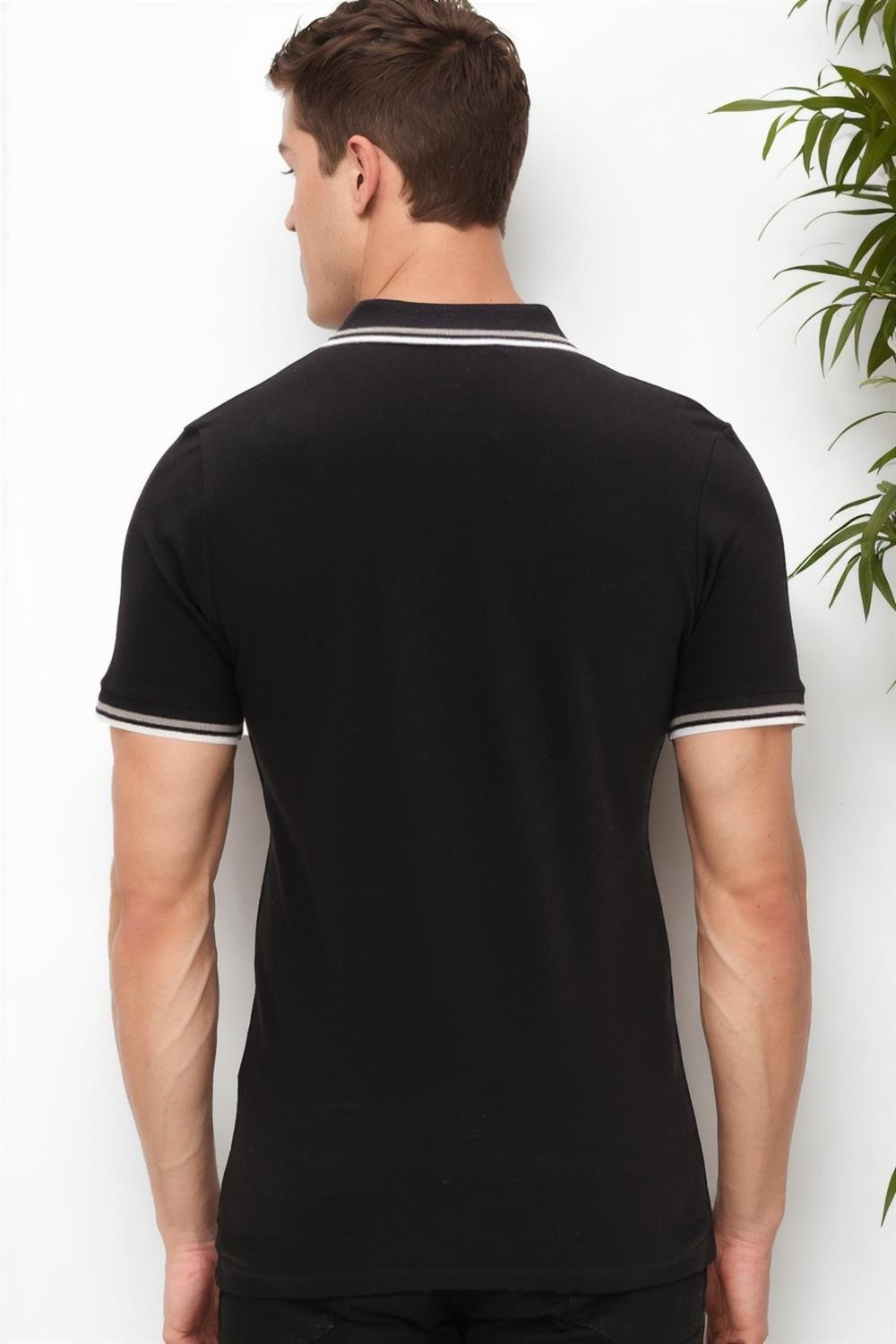 T8594 DEWBERRY ERKEK T-SHIRT-SİYAH-1