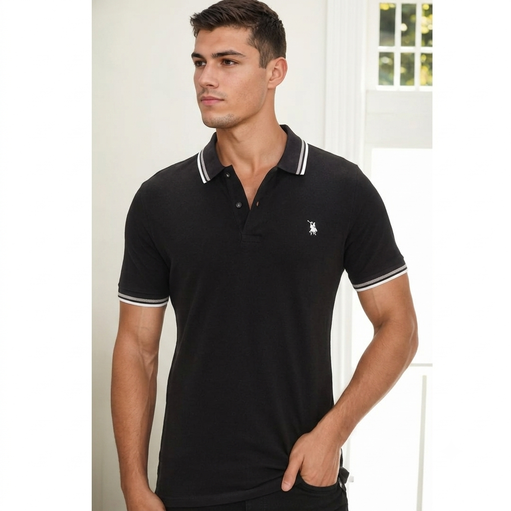 T8594 DEWBERRY ERKEK T-SHIRT-SİYAH-1